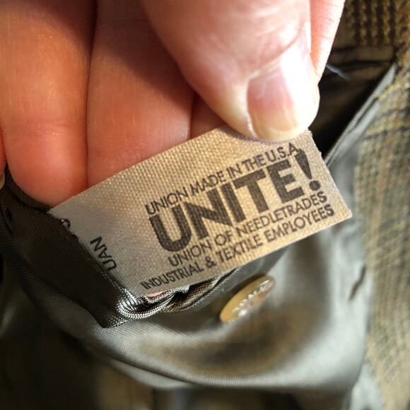 VTG Tommy Hilfiger Wool Tweed Blazer Glen Plaid Brown Sport Coat 90s Preppy 42L - Picture 11 of 14